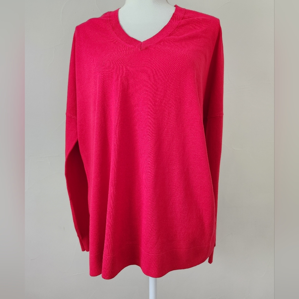 crown & ivy Red V-Neck Sweater
